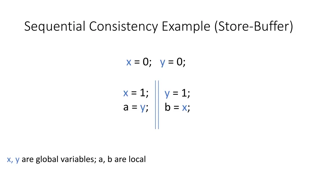 sequential consistency example store buffer