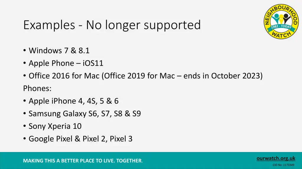 examples no longer supported