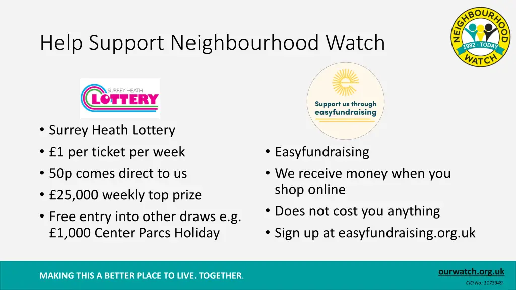 help support neighbourhood watch