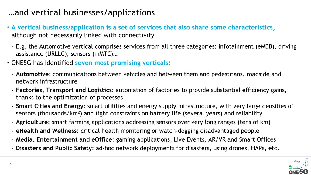 and vertical businesses applications