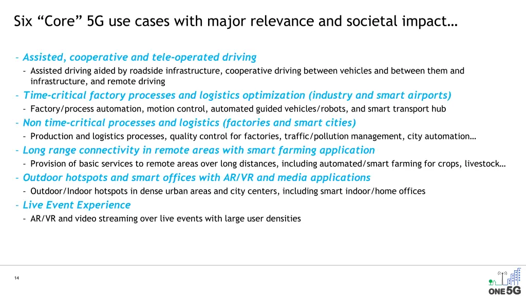 six core 5g use cases with major relevance