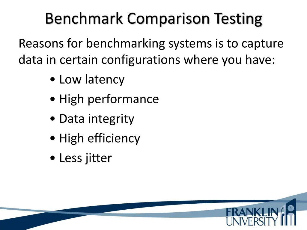 benchmark comparison testing 2