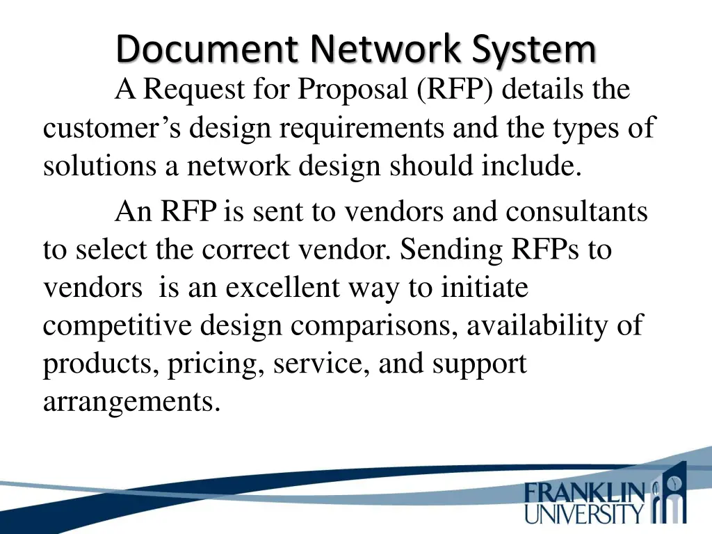 document network system a request for proposal