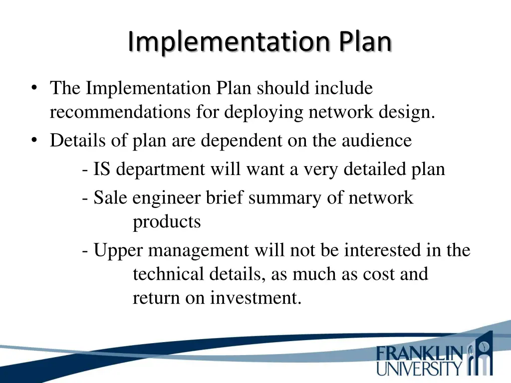 implementation plan