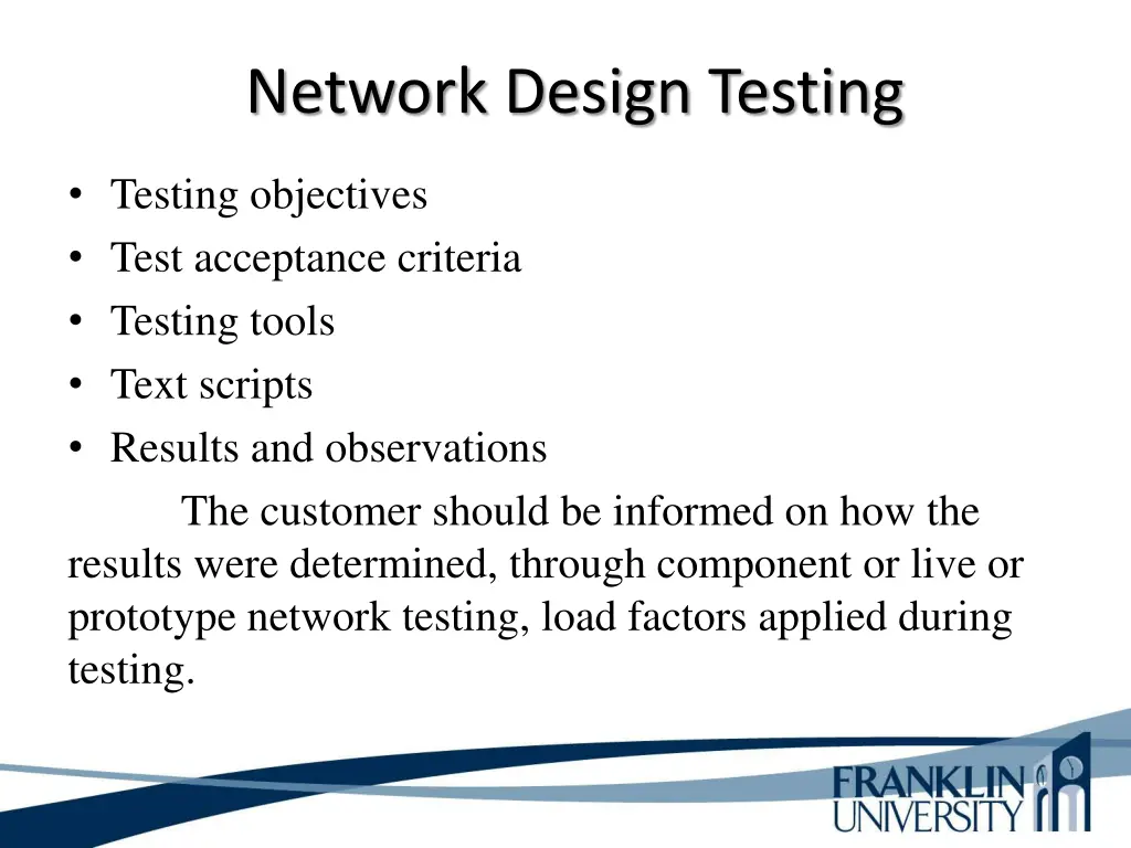 network design testing