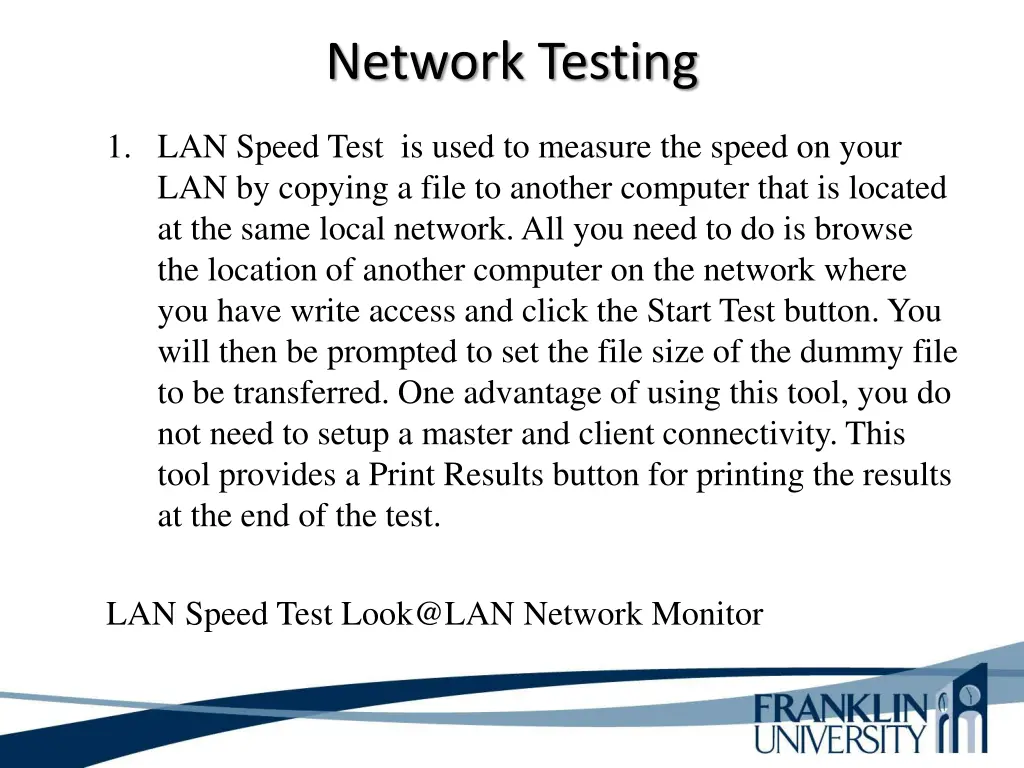 network testing 5