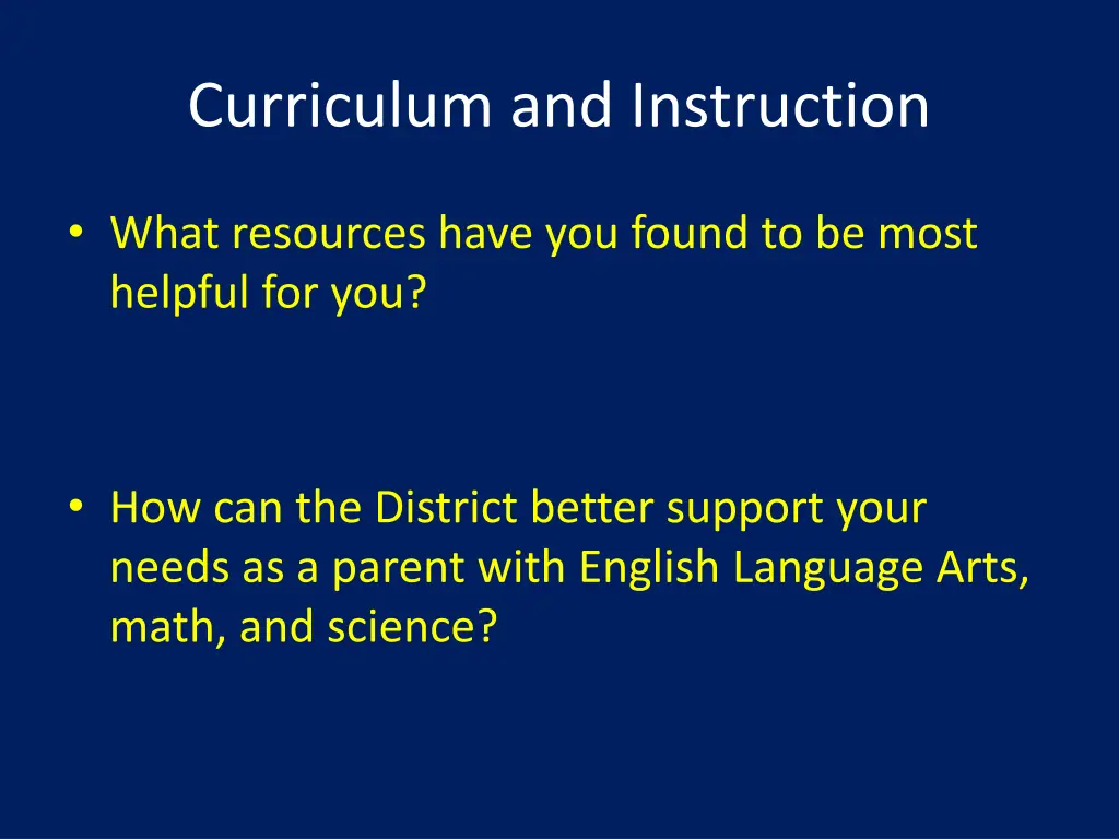 curriculum and instruction