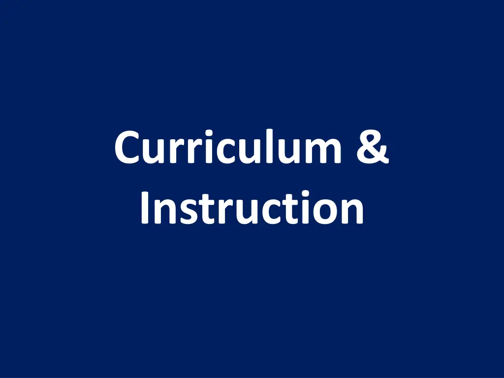 curriculum instruction