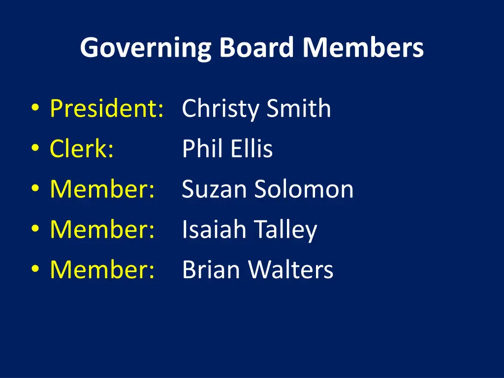 governing board members