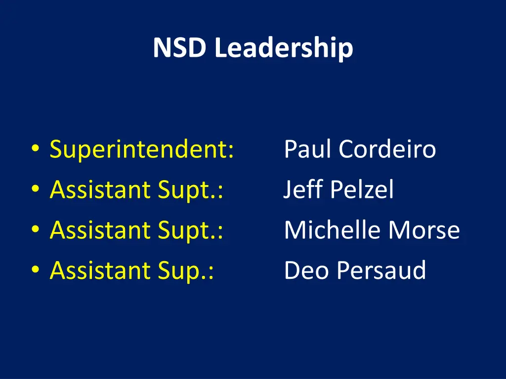 nsd leadership