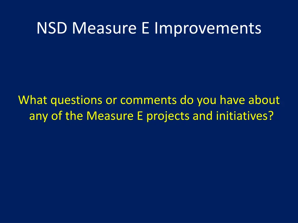 nsd measure e improvements