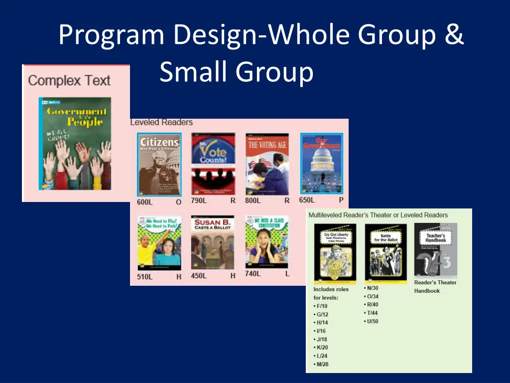 program design whole group small group