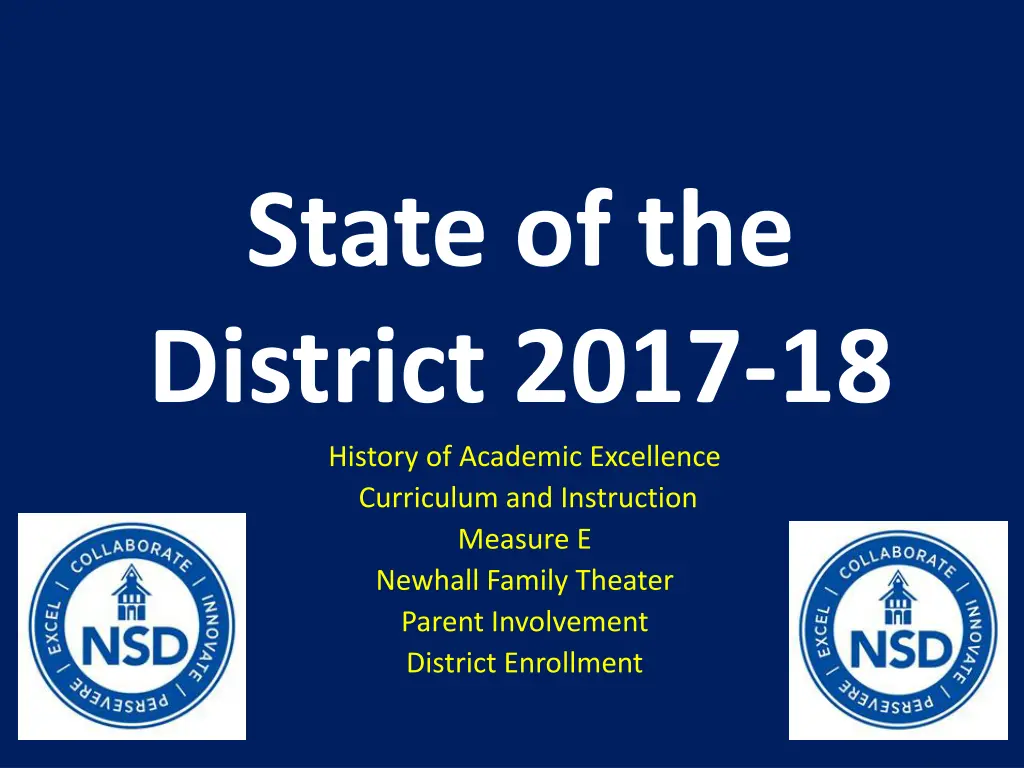 state of the district 2017 18 history of academic