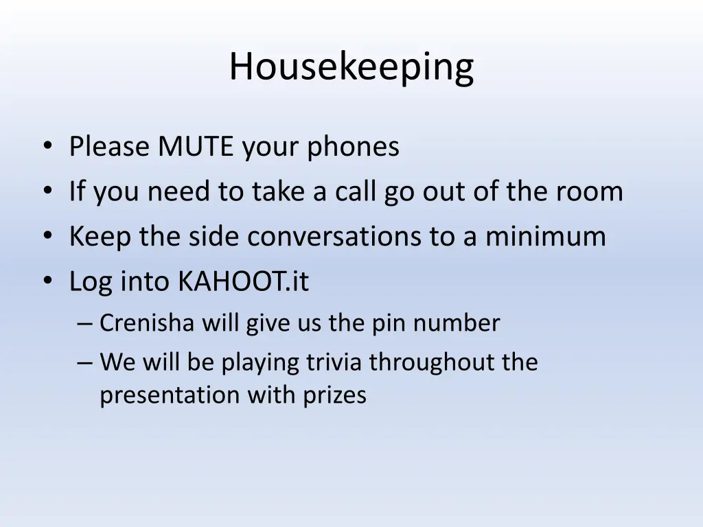 housekeeping