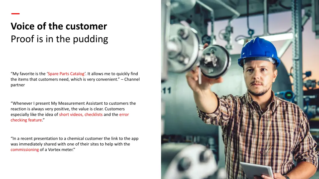 voice of the customer proof is in the pudding