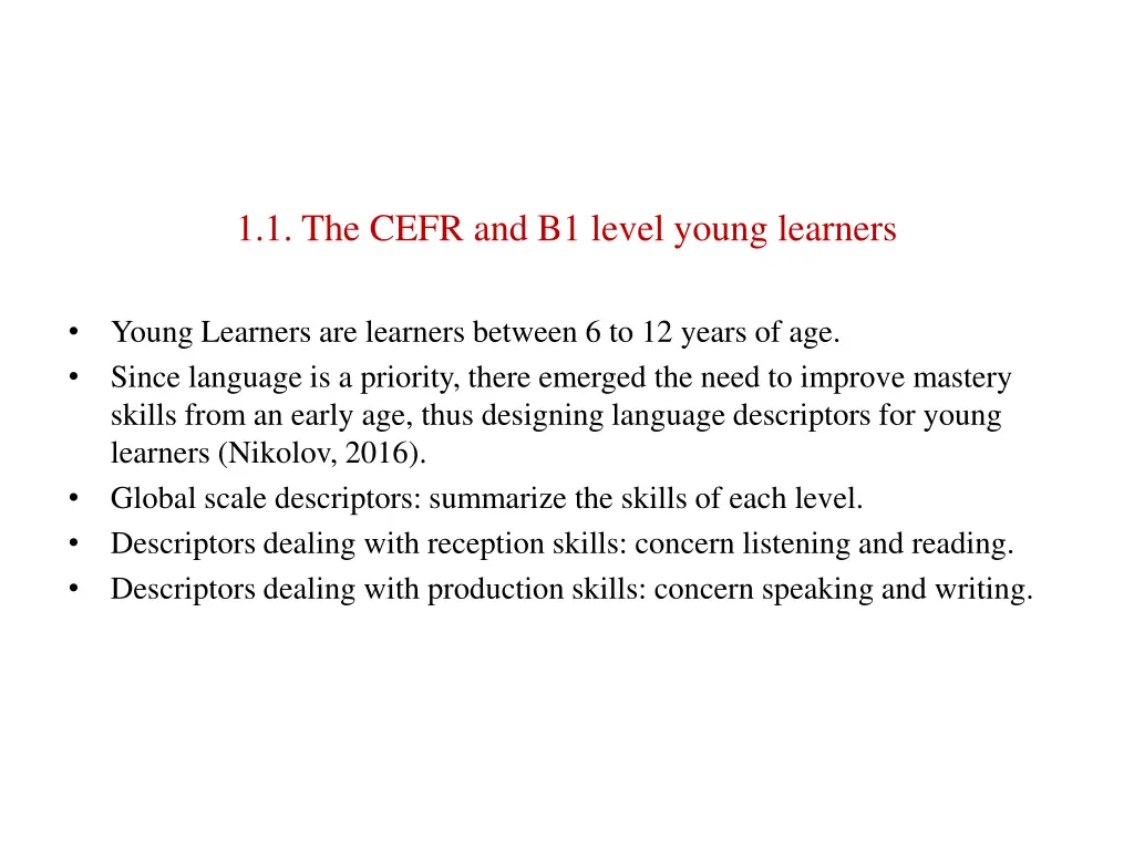 1 1 the cefr and b1 level young learners