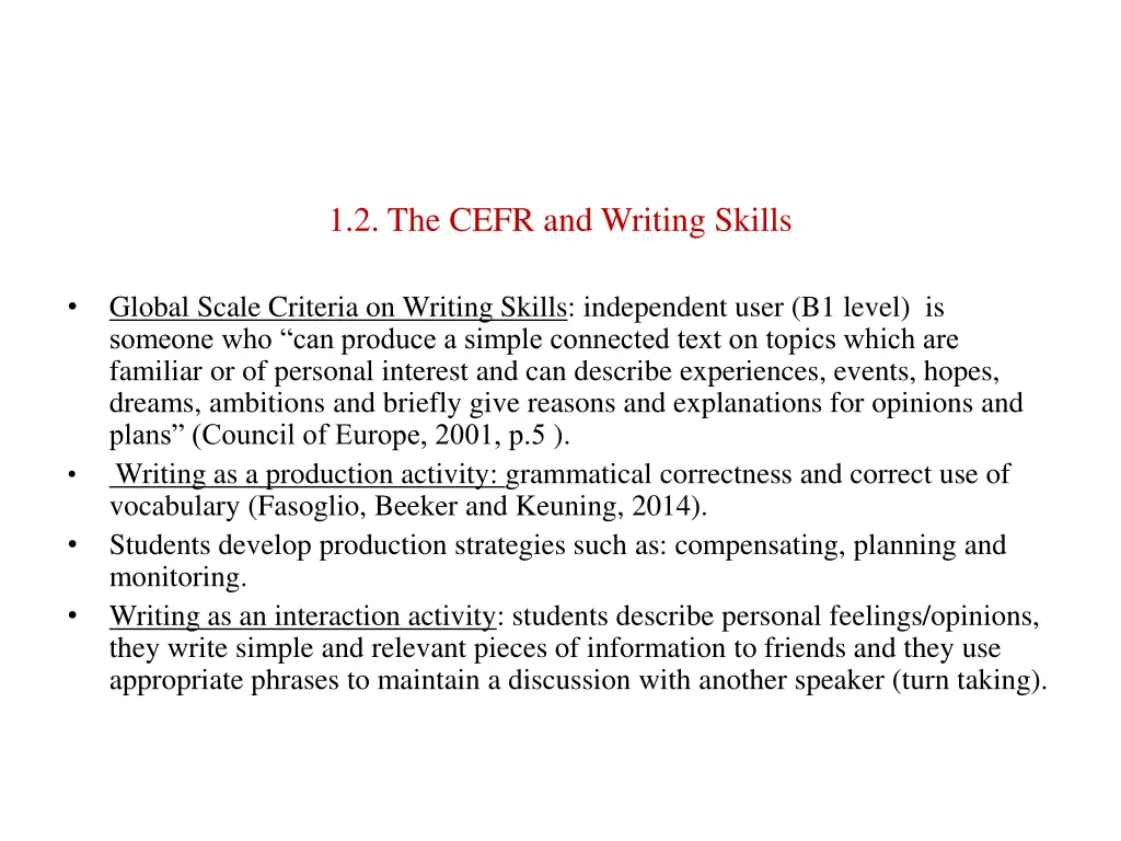 1 2 the cefr and writing skills