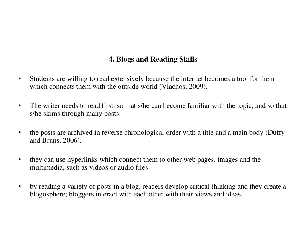 4 blogs and reading skills