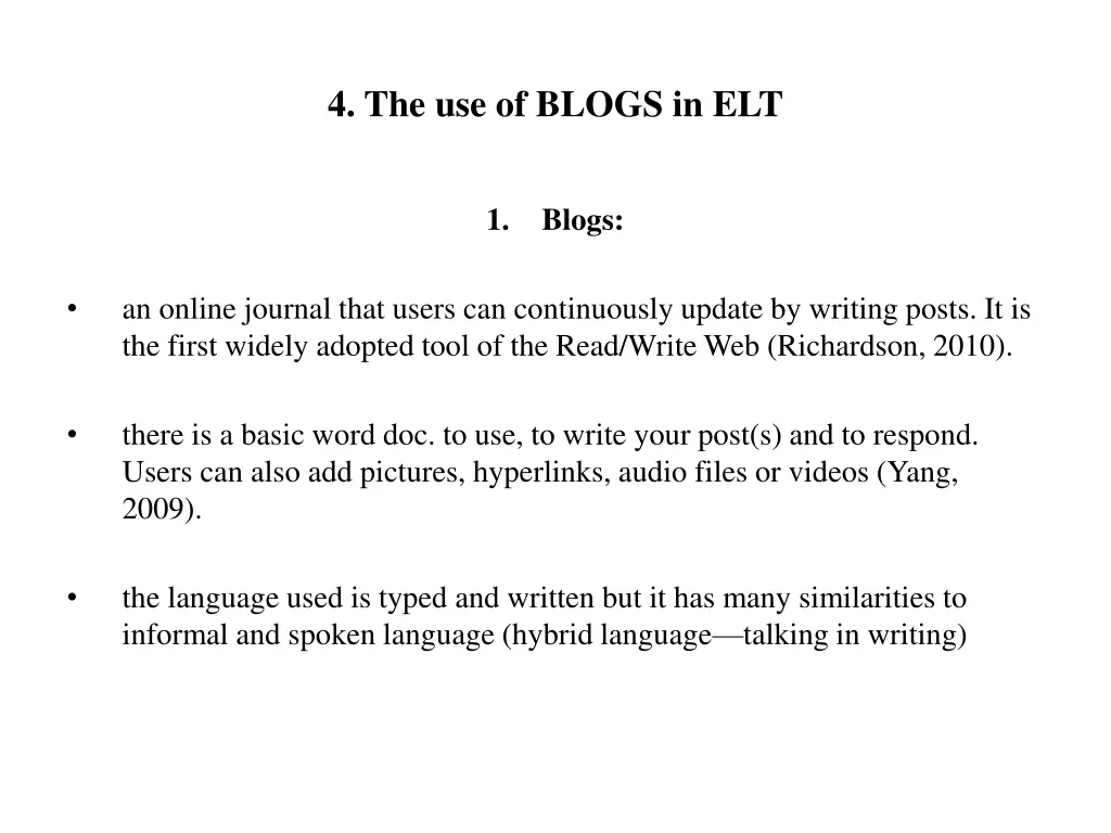 4 the use of blogs in elt