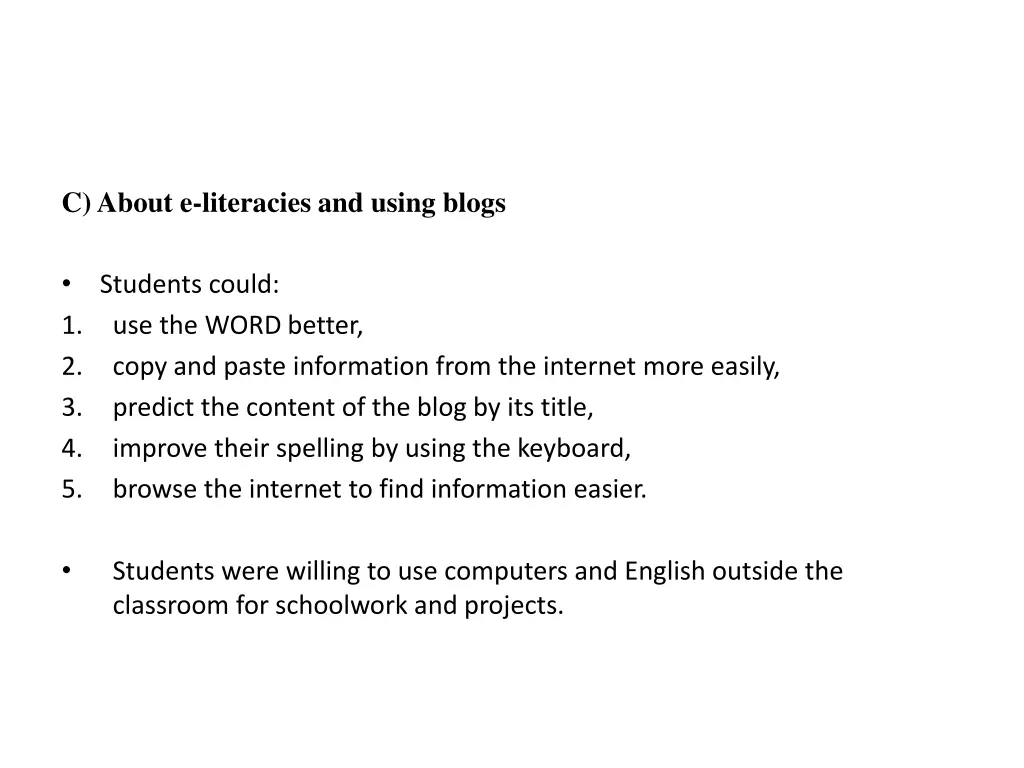 c about e literacies and using blogs