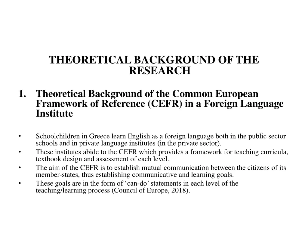 theoretical background of the research