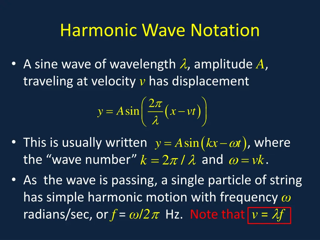 harmonic wave notation