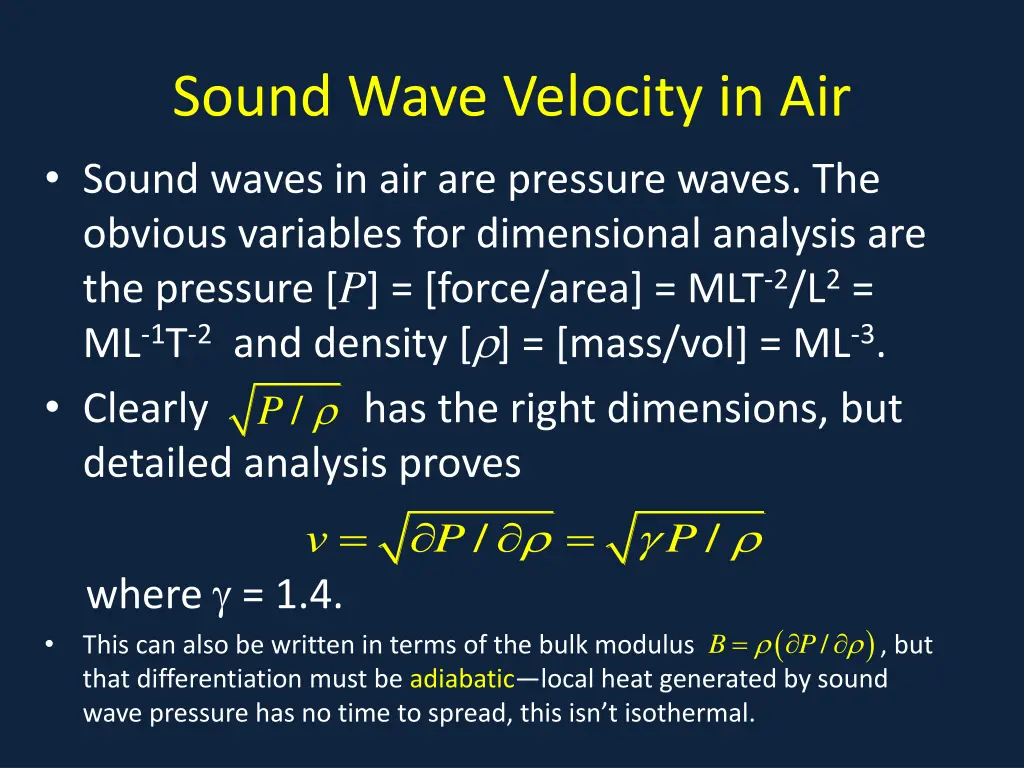 sound wave velocity in air sound waves