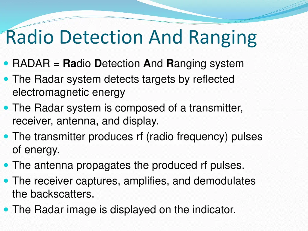 radio detection and ranging