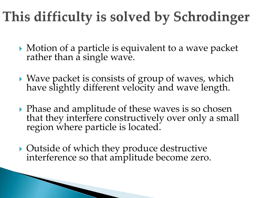 motion of a particle is equivalent to a wave