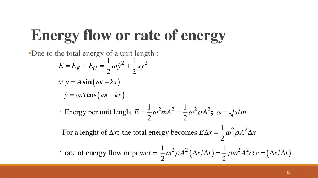 energy flow or rate of energy