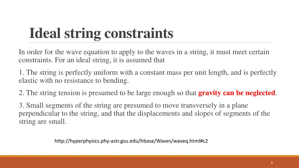 ideal string constraints