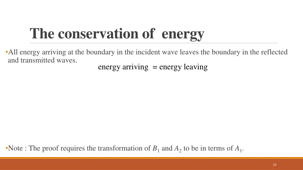 the conservation of energy