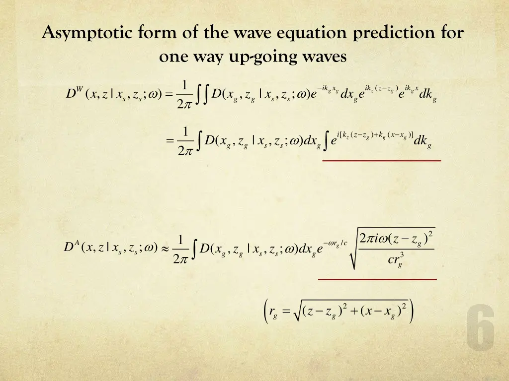 asymptotic form of the wave equation prediction 1