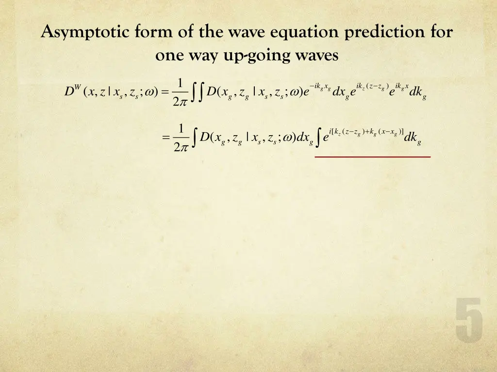 asymptotic form of the wave equation prediction