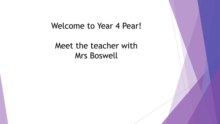 welcome to year 4 pear