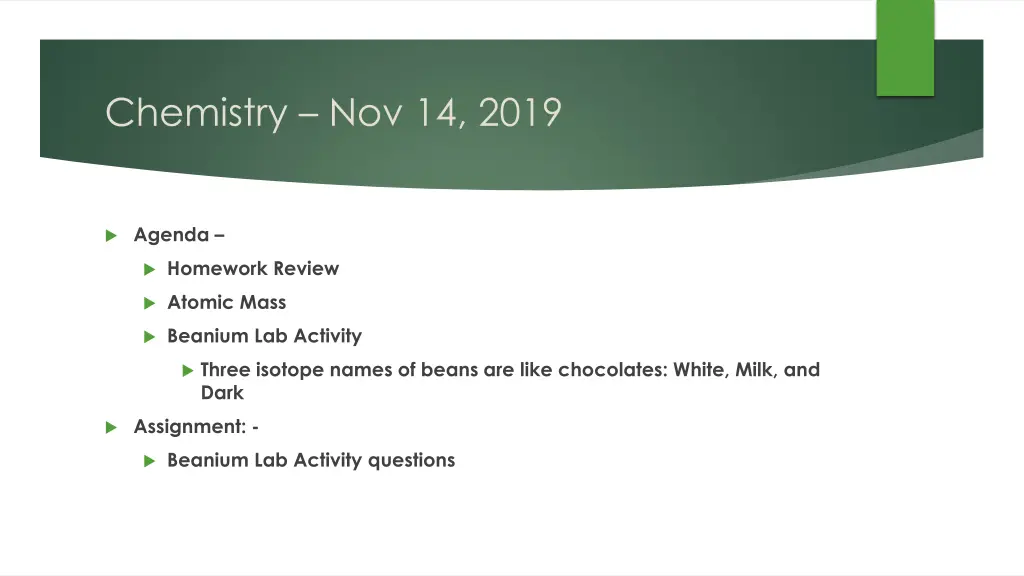 chemistry nov 14 2019