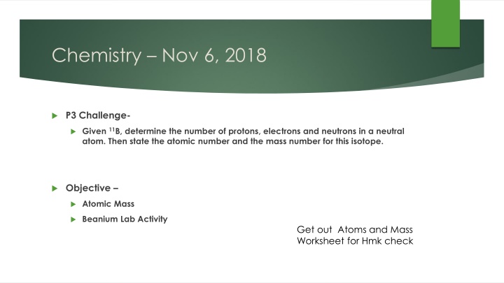 chemistry nov 6 2018