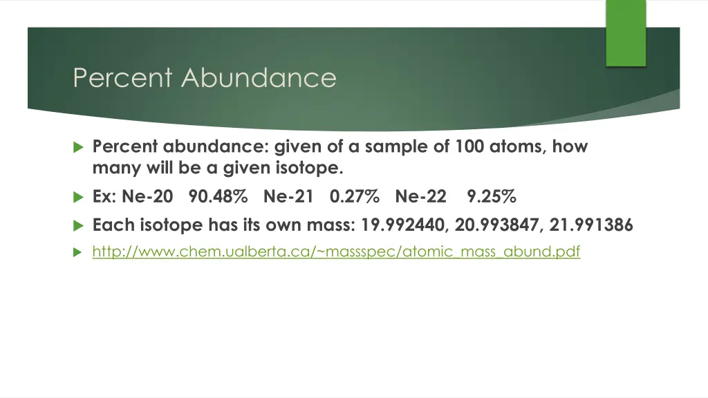 percent abundance