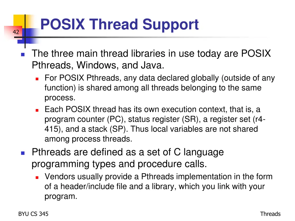 posix thread support 1