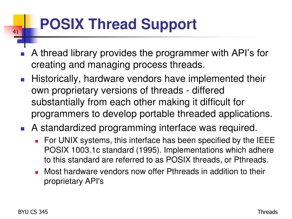 posix thread support