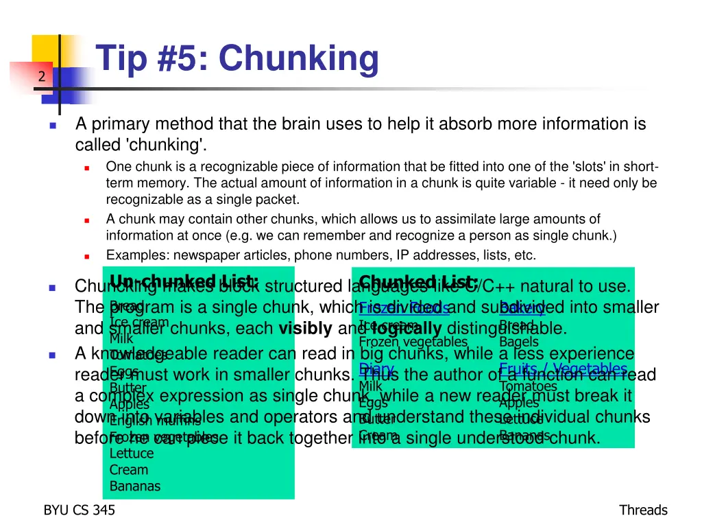 tip 5 chunking