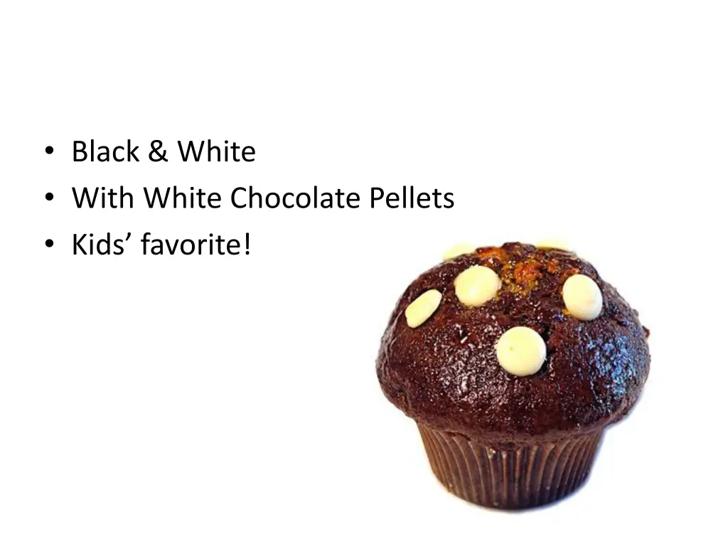 black white with white chocolate pellets kids