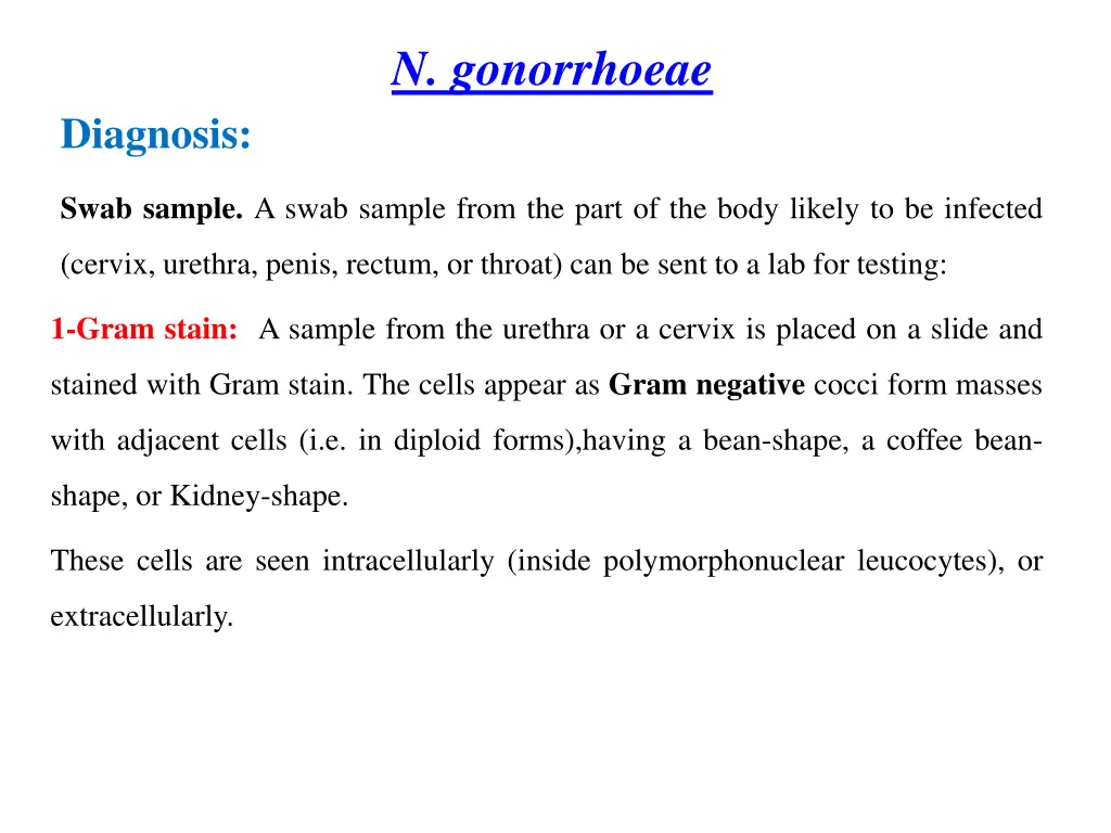 n gonorrhoeae