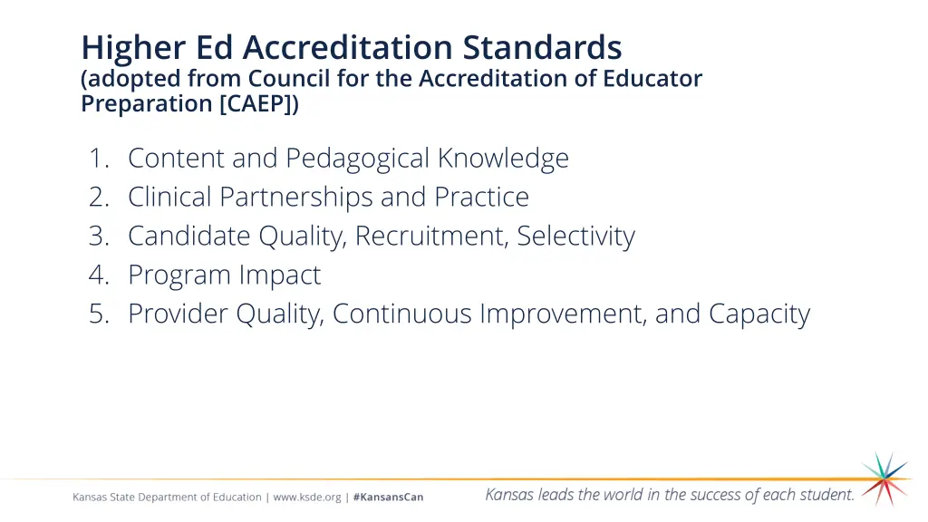 higher ed accreditation standards adopted from