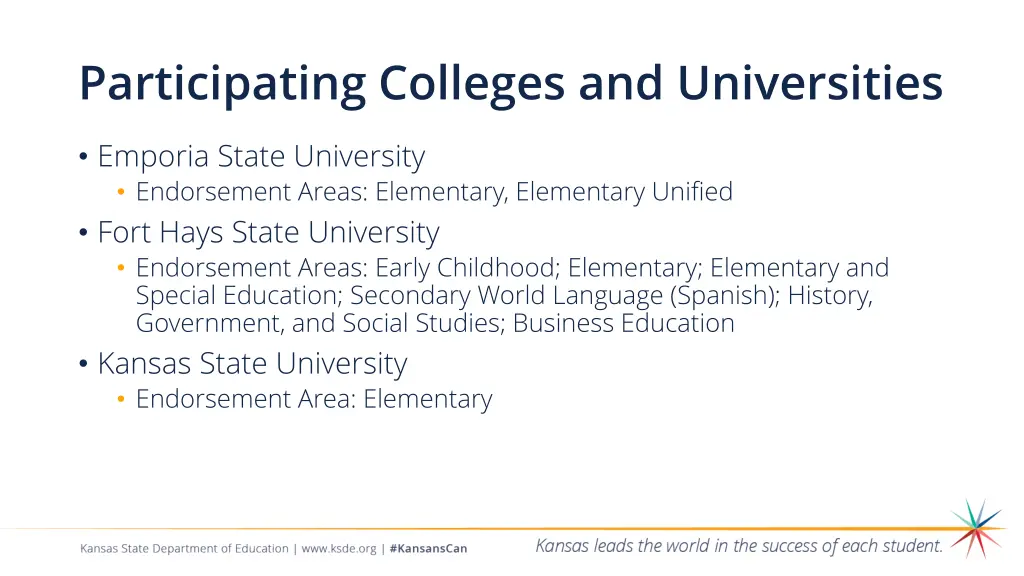 participating colleges and universities 1