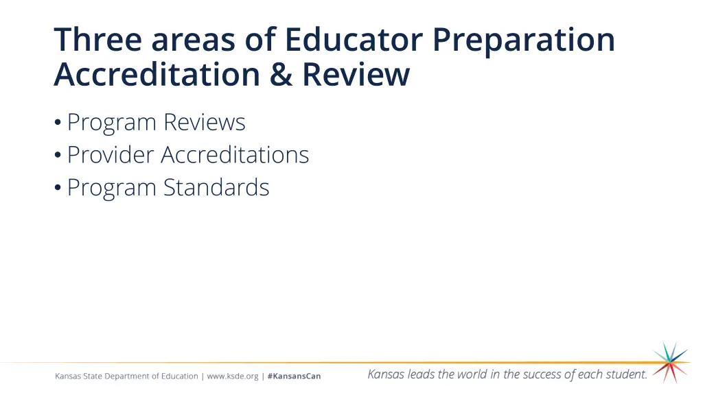 three areas of educator preparation accreditation