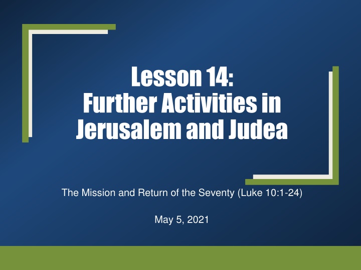 lesson 14 further activities in jerusalem