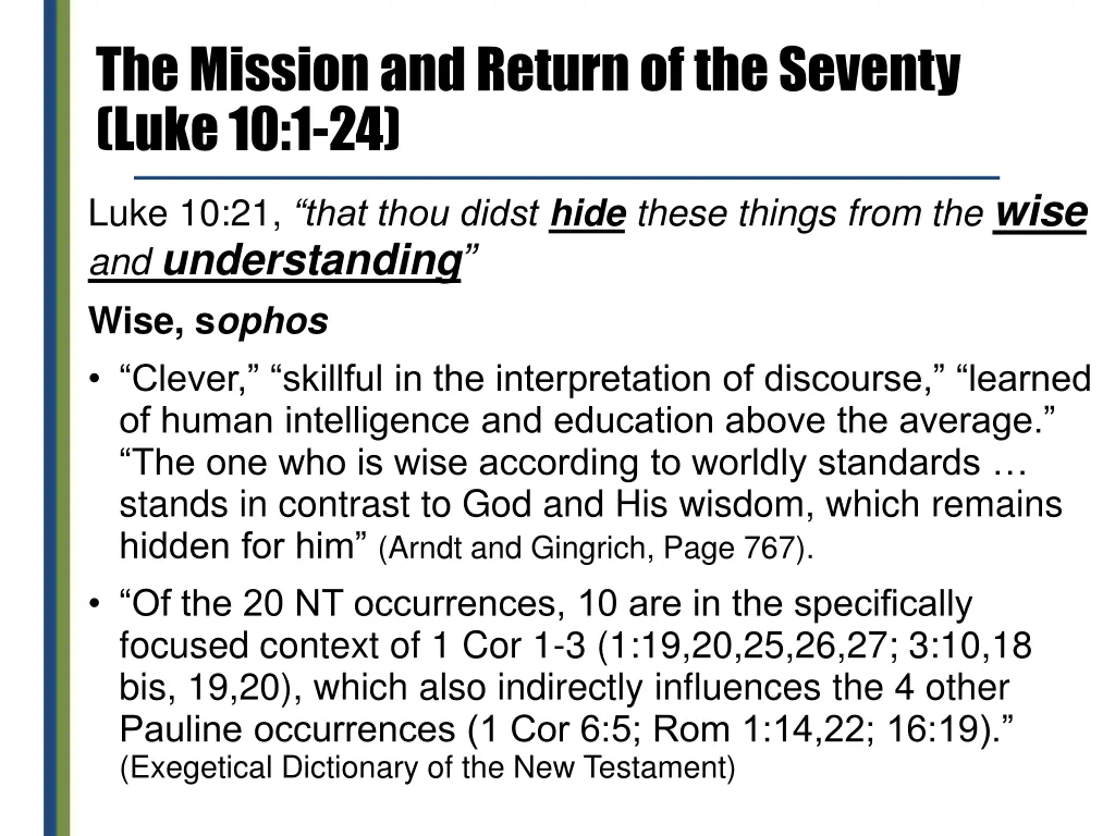 the mission and return of the seventy luke 10 1 24 2