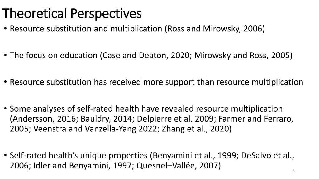 theoretical theoretical perspectives perspectives