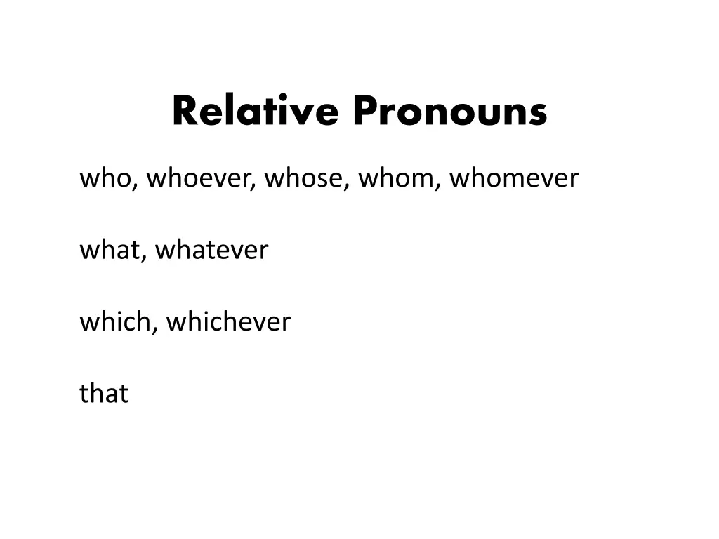 relative pronouns